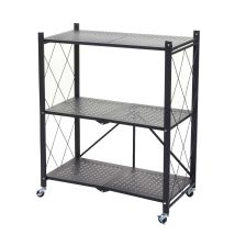 Regal Hhg-783, Standregal Wohnregal, Faltbar/klappbar Stahl Schwarz, 3 Ebenen