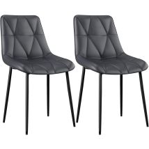 Set Di 2 Sedie Da Pranzo, Sedie Da Cucina, Fino A 200 Kg, Imbottite, Gambe In Poliuretano, Stabili, Comode, Grigie