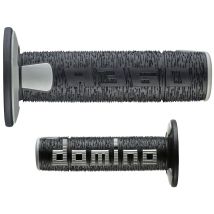Manopole Domino Off Road, Nuove Lamelle A Due Componenti, Nero/grigio