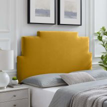 Casa - Ember Mustard Plush Small Double 30 Inch Strutted Headboard