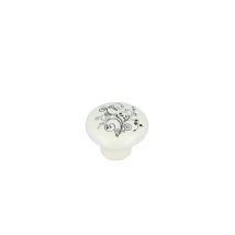 Möbelknopf Shabby Chic Kommodenknopf Porzellan Weiß 36mm Schubladenknopf