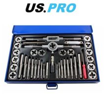 Us Pro - 40pc Tap And Die Set Metric Wrench Cuts M3-m12 Bolts Engineers Kit 2620