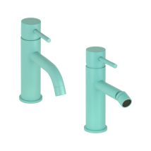 Pollini Acqua Design - Conjunto Mezclador Redondo De Lavabo Y Bidé En Color Azul Agua Pollini Jessy Color Kitjessycolora61