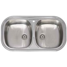 Fregadero Cocina Ovalado 80x45cm 2 Senos Inox Practic