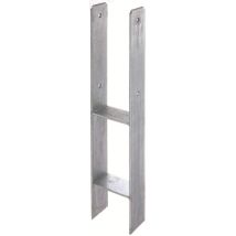 Pfostenträger H-Form verzinkt 101x600x6mm 4 Löcher Ø Löcher 11mm CE Kennzeichnung