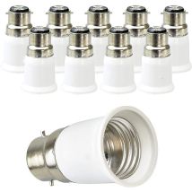 B22-auf-e27-fassungsadapter, Fassungsadapter Für Led- Und Halogenlampen, Maximale Leistung 200 W, 250 V, Hitzebeständig Bis 120 °c, 10er-packung
