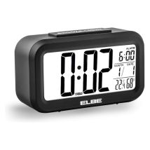 Reloj despertador digital Audiosonic ELBE RD668N – Pantalla LCD 11,2 cm – Función snooze – Alarma semanal – Medidor de temperatura y humedad