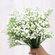 (blanco) 10 Ramos De Flores Artificiales De Seda Sintética Decorativas De Aliento De Bebé Para Ramos De Novia, Fiestas De Bodas, Librerías, Cafés, 