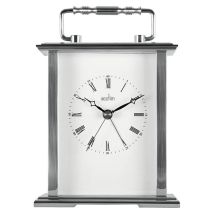 Gainsborough Mantel Clock – Silver – 14.5cm x 12cm x 5cm – Energy-efficient movement