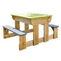 Wendi Toys - Kinderspieltisch Für Sand- Und Wasserspiele Mit 2 Bänken, Inkl. Wannen, 2 Bänke Angebaut