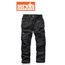 Scruffs Work Trousers 34r Trade Flex Slim Fit Trade Hard Wearing Pockets Black