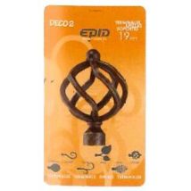 Terminal Barra Cortina Volga Epid 19mm Metal Crema