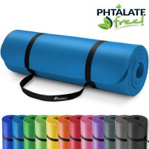 Tresko Tapis D'Exercice Fitness Yoga Pilates Gym, En Mousse Nbr (185 X 60 X 1,0cm) Bleu