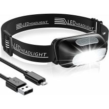 Rechargeable Led Head Torch, Powerful Waterproof Head Torch With 5 Light Modes, Ultra Light Adjustable Head Torch For Kids For Fishing Camping Hiking 