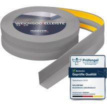 Holzbrink Weichsockelleiste Selbstklebend Pvc 32x23mm, 2,5 M Küchenleiste Arbeitsplatte Abschlussleiste Selbstklebend Für Badezimmer Farbe: Hellgrau