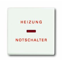 Busch-jaeger 1789h-884 Plaque De Recouvrement, Marquage 'arrêt D'Urgence Chauffage' En Allemande, Blanc Studio Mat, Future