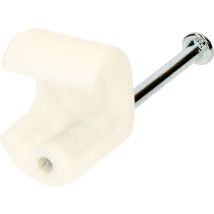 Nagelschellen-Sortiment 100 Stück für Flachkabel – Weiß – Durchmesser 1,5 mm – Länge 25 mm – Max Hauri