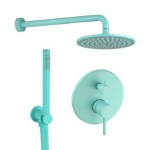 Kit Doccia Con Miscelatore Meccanico A 2 Vie Modello Tondo In Colore Azzurro Acqua Pollini Jessy Color G477355255a6 Azzurro Acqua