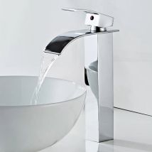 Zamery - Countertop Basin Mixer Tap Bathroom Sink Mixer Tap With Lever Single Handle Black High Rise Brass Tap