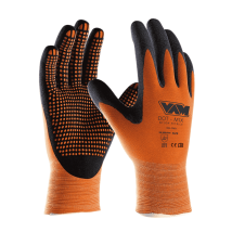 Guanti Da Lavoro Dot Mix Spalmato In Nitrile Puntinato Nero/arancio L