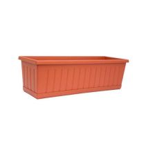 Jardinera terracota Gardenia 48 cm – Plástico – Drenaje adecuado – Ideal para balcones y patios