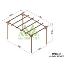 Maderland - Pérgola De Madera Maciza Marbella ( ) - Gardeneas - 420 X 300 Cm