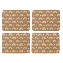 Creative Tops – Cork Placemats Set of 4 – Rainbow Design – Heat Resistant – 29 x 21.5 cm – Natural Cork Surface
