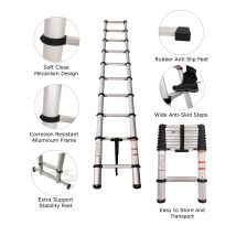 Extra Wide Telescopic Ladder With Soft Close Design - 3.2m