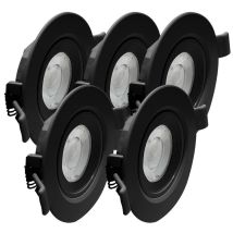 Arum Lighting - 5 Focos Empotrables Led Asturia Orientable Negro 7w Eq. 75w Temperatura De Color: Blanco Cálido 3000k
