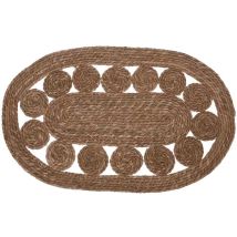Fornord - Hs Alfombra Tapete Oval Vegetal 80x50 Cm , Alfombra Tapete Oval Vegetal 80 X 50 Cmfabricada En Yute De Alta Calidadgran Elemento 