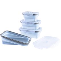 Gourmetmaxx Aufbewahrungsbehälter 4er Set Silikon Hellblau 15096
