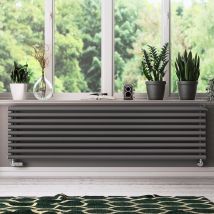 Terma - Grey Horizontal Designer Radiator Oval Column Central Heating Rads 1800 X 480mm