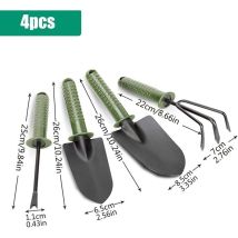 Ensemble De 4 Outils De Jardin En Alliage D'Aluminium, Comprenant Une Pelle, Un Godet, Un Râteau Et Une Bêche, Idéal Pour Les Plantes En Pot Et Les 