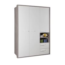 Befara – Armadio ragazzi Estelar in melaminico bianco e cemento – 152,6 x 63,4 x 216,6 cm – Design moderno e funzionale