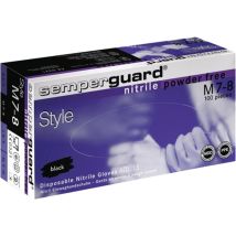 Semperit - Guantes Desechables, Temperamento Nitrilo Estilo Talla S, Nitrilo Negro 100 Piezas / Caja