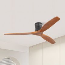 Sofucor – Novedad: Ventilador De Techo Moderno De Madera De 132 Cm Con Mando A Distancia (sin Luz) – Negro