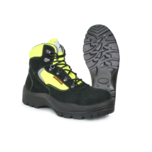 Diaz S3 Chaussures De Travail Hautes D'Hiver Pour La Protection Civile N.38 En Tissu Hydrofuge Noir Et Jaune Fabrique'es En Italie Nero + Giallo Fluo 