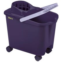 Mery - Cubo Para Fregona Cubo Con Ruedas Giratorias Cubo Con Escurridor Amplio Resistencia Óptima 14 Litros Morado Medidas: 39lx25,5wx36,5h Cm