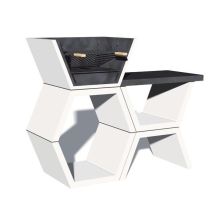 Barbacoa de hormigón Mod 04 – 75 x 80 cm – Chimenea – Parrilla de acero inoxidable – 420 kg