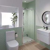 Luxura - Modern 900mm Pivot Shower Door Enclosure 6mm Safety Glass Screen Panel Framed - Clear