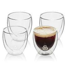 Swka54010n Lot De 4 Verres Thermique À Café En Verre Borosilicate À Double Paroi De 100ml Transparent - Swan