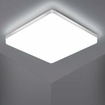 Goeco - Led-deckenleuchte Quadratisch, Led-deckenlampe, Ip44 Led-deckenleuchte, Deckenbeleuchtung Geeignet Für Badezimmer Küche Schlafzimmer Flur 