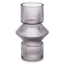 Vase aus geriffeltem Glas – 9,5 x 16,5 cm – stilvolle Dekoration – hochwertiges Glas – vielseitige Verwendung