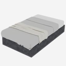 Cadre De Lit De Style Moderne Et Épuré, 90200 Cm, Gris, Tissu Velours Hollandais, Avec Vérin À Gaz, Mobilier De Chambre Moderne, Tête De Lit Et 