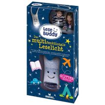 Lese Buddy - Lampada Da Lettura Per Bambini Lampada Da Lettura Multifunzione In Argento Con Glitter Torcia Da Appendere - Moses