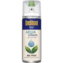 Belton – Free Lackspray AQUAcolours 400 ml – reinweiß – wasserbasiert – geruchsneutral – hohe Deckkraft – für Innen und Außen