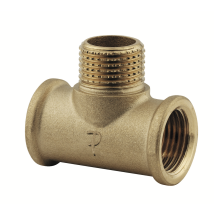Raccord multicouche – Pièce en T filetage Femelle Mâle Femelle – Laiton – 1"F x 1"M x 1"F – FP Pattaroni
