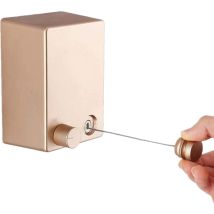 Ineasicer - Indoor Outdoor Retractable Clothesline Wall Mounted Laundry Drying Rack With Adjustable 4.2m / 13.8ft Steel Rope Rope (golden)