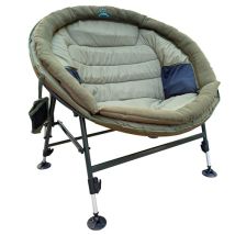 Carpzilla - Foldable Wide Round Fishing Chair Sunchair Adjustable Legs Green