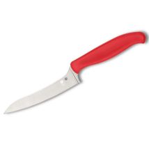Ste-k14prd Mehrzweck-küchenmesser Z-cut Mit Drop Point 10,9 Cm Lange Glatte Klinge Cts Bd1n Stahl Mit Polypropylen Griff Rote Farbe - Spyderco